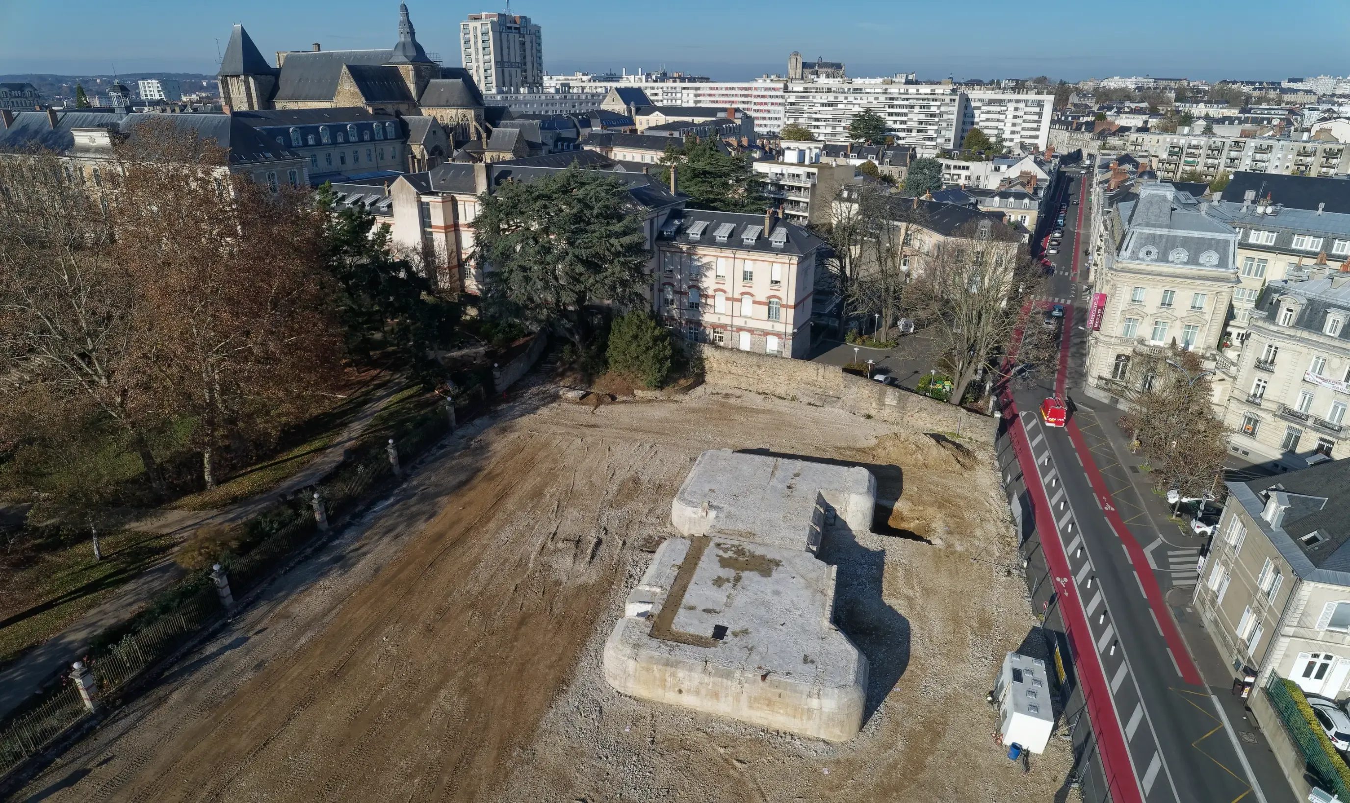 Prestation drone au Mans, Sarthe lors d'une opération INRAP