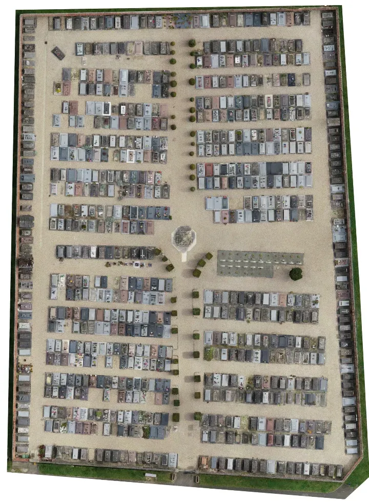 Orthophotographie de cimetière réalisée par drone